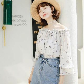 [HÀNG ORDER 7 ĐẾN 10 NGÀY] Áo trễ vai tay loe họa tiết hoa nhí mặc mùa hè vừa mát vừa xinh