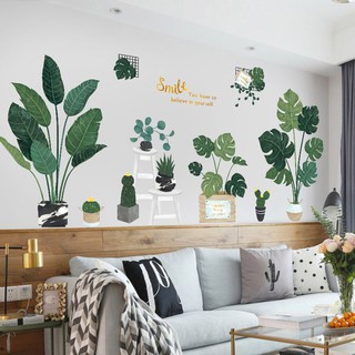 Decal dán tường Chậu cây xanh size to SIÊU HOT