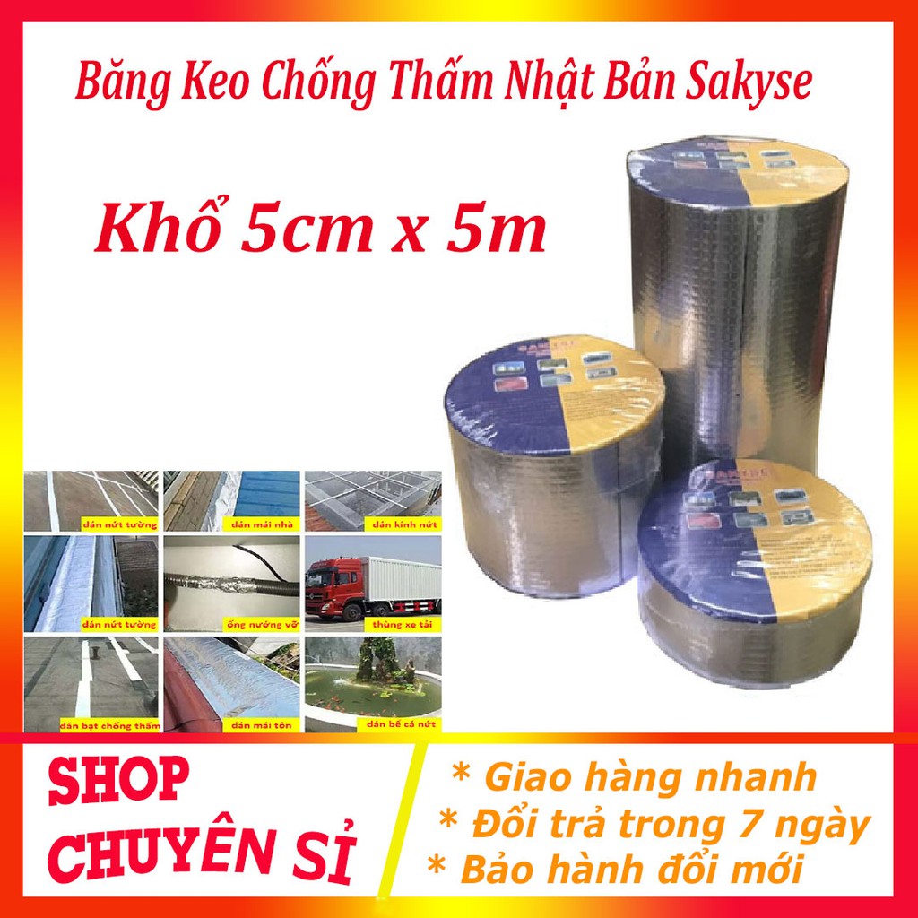 [Hàng Nhật Bản] Băng Keo Chống Thấm Sakyse Nhật Bản chống thấm trên mọi bề mặt 5cm