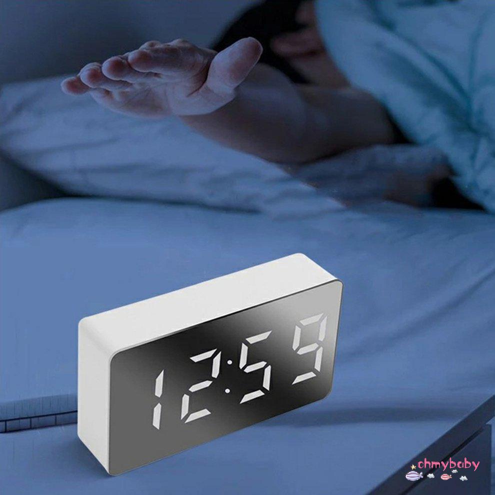 Đồng hồ gương mini LED Đồng hồ điện tử du lịch kỹ thuật số Đồng hồ báo thức thực tế [8/15]