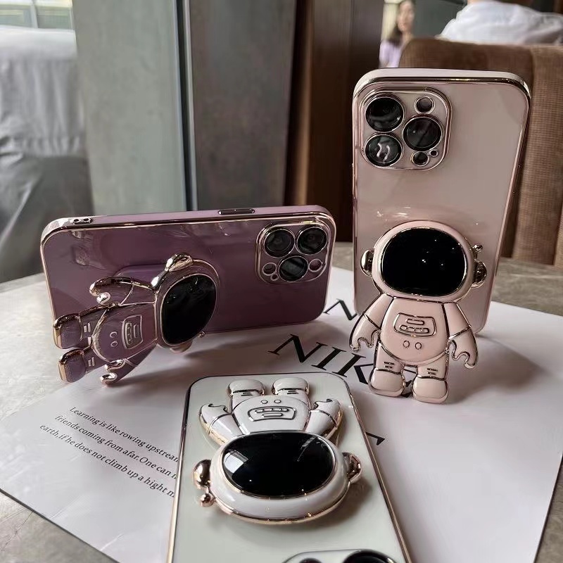 ốp lưng điẹn thoại Chống Sốc Hình Phi Hành Gia 3D Cho iPhone 7 8 plus xr xs max 11 12 13 14 pro max