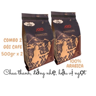 [COMBO 2 GÓI] 1kg Cà phê rang mộc nguyên chất  ARABICA Premium ARO BẢO KHÁNH Thơm cực kỳ, Chua thanh, đắng nhẹ, hậu ngọt