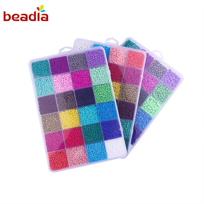 BEADIA Bộ Hạt Thủy Tinh Nhiều Màu 24 Màu 2 3 4mm Làm Trang Sức Vòng Tay DIY