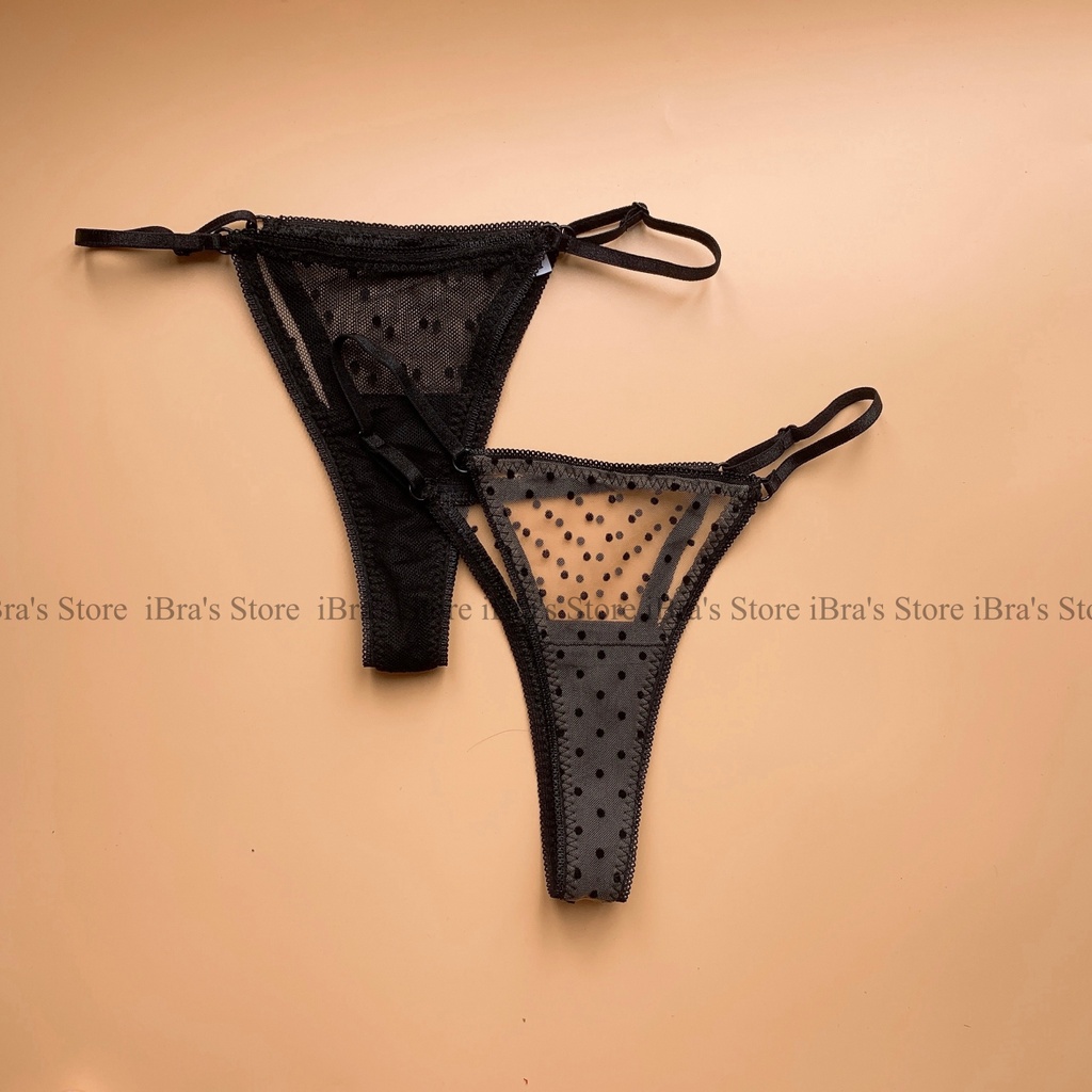 Bộ Đồ Lót Nữ iBRA Áo Ngực ren và Quần Lót Ren Xuyên Thấu Chấm Bi sexy, Lưới mỏng Thoáng Khí quyến rũ a9