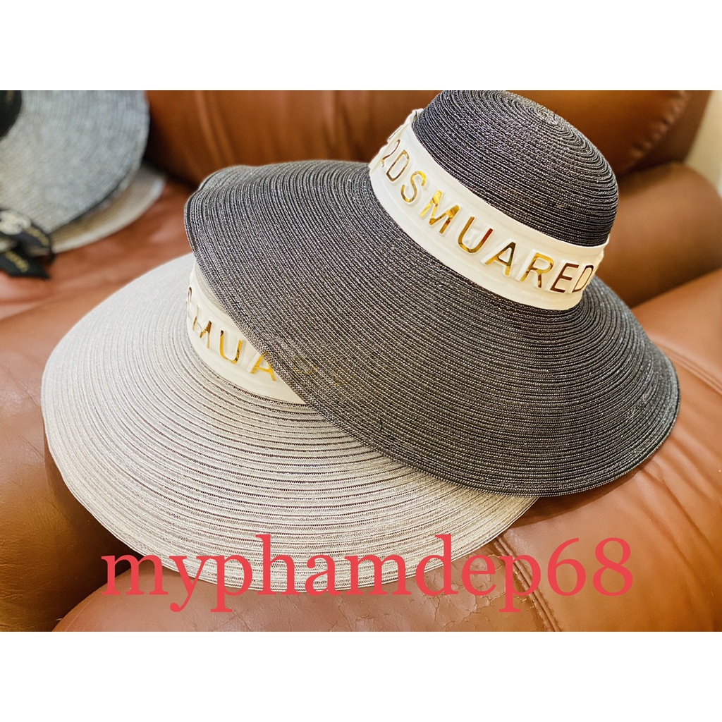 Mũ cói chuông chữ nổi vành to đóng thùng cứng