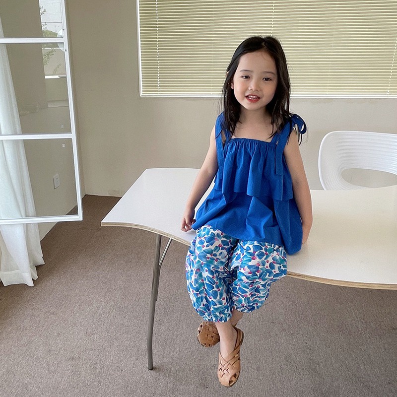 Đầm Bé Gái Đầm Công Chúa Không Tay In Hoa Thời Trang Mùa Hè Hàn Quốc Cho Bé Gái Se7en