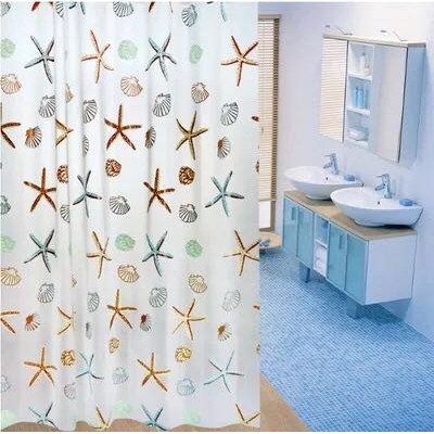 Rèm phòng tắm / Rèm cửa sổ họa tiết Sao Biển ( 180cm x 180cm ) Loại 1