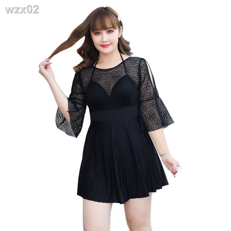 Áo tắm chị béo nữ rộng rãi viền ren một mảnh để che bụng váy bơi giảm | BigBuy360 - bigbuy360.vn