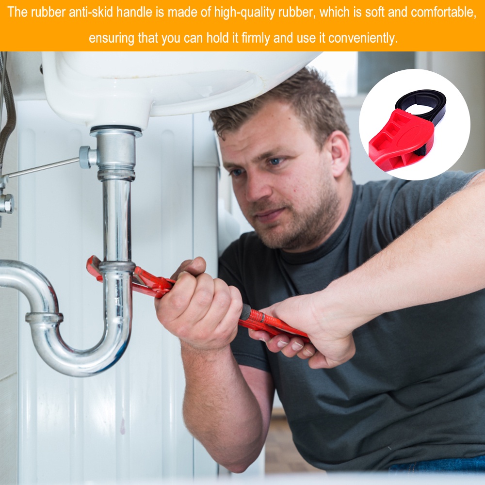 Cờ lê Aideepen 6 / 8 &quot;đa năng kèm đai cao su dùng mở nắp lon nước chuyên dụng