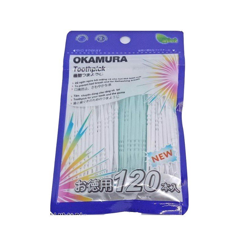 Tăm nhựa nha khoa Okamura nhật bản gói 120 chiếc [Bluesky Store]
