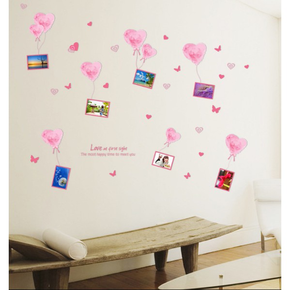 Decal trang trí tường Trái Tim bong bóng