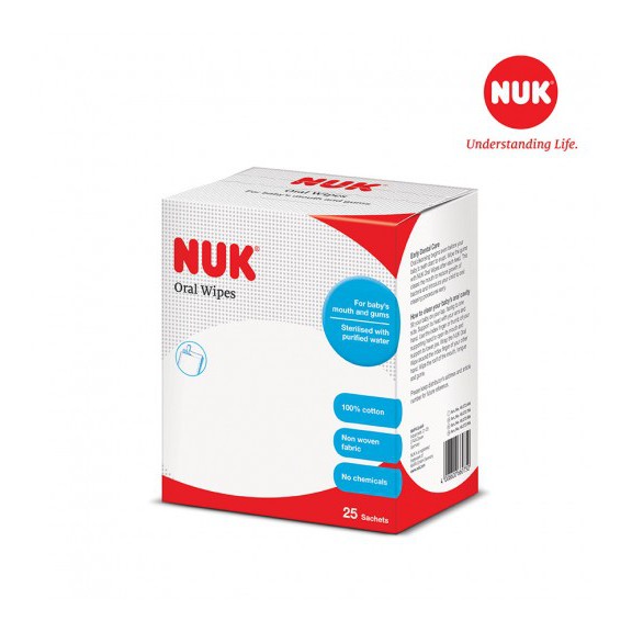 Hộp 25 khăn vệ sinh miệng lau răng Nuk NU66075