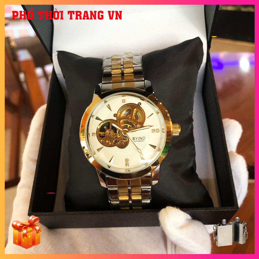 Đồng hồ , đồng hồ nam Byino N8082 Automatic, full box và thẻ bảo hành 3 năm, chống xước chống nước, dây DEMI | BigBuy360 - bigbuy360.vn
