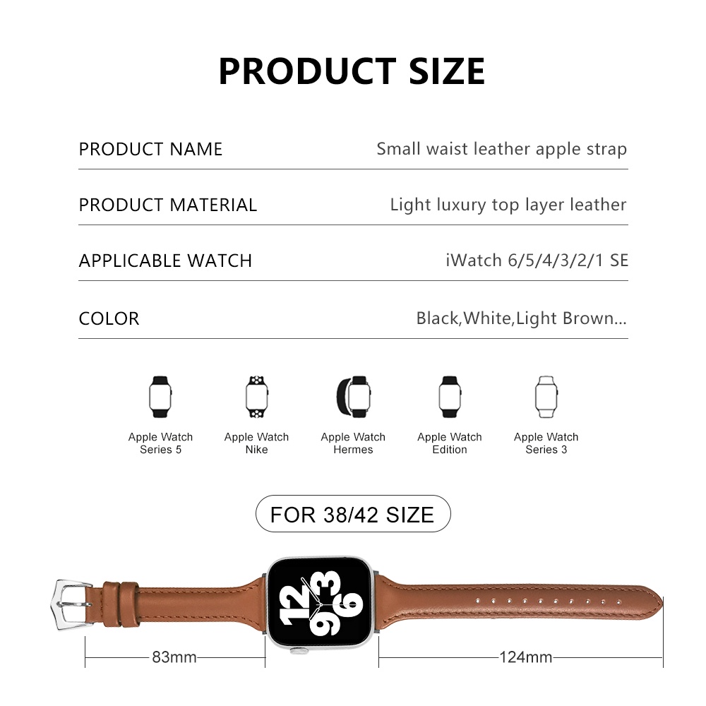 Dây Đeo Bằng Da Thật Cho Đồng Hồ Thông Minh Apple Watch 44MM 40MM 42MM 41 45 38MM SE 7 6 5 43
