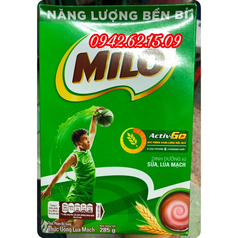 Bột cacao Milo hộp giấy 285 gram [Date mới]