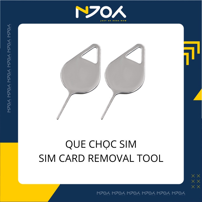 Que Chọc Sim Njoy Chất Liệu Thép Không Gỉ Có Lỗ Treo Móc Khóa Dành Cho Điện Thoại Ip Samsung Xiaomi Oppo