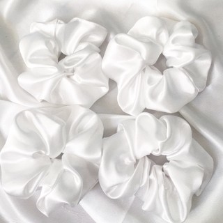 Dây cột tóc Scrunchies 3 màu Trắng, Nâu, Đen