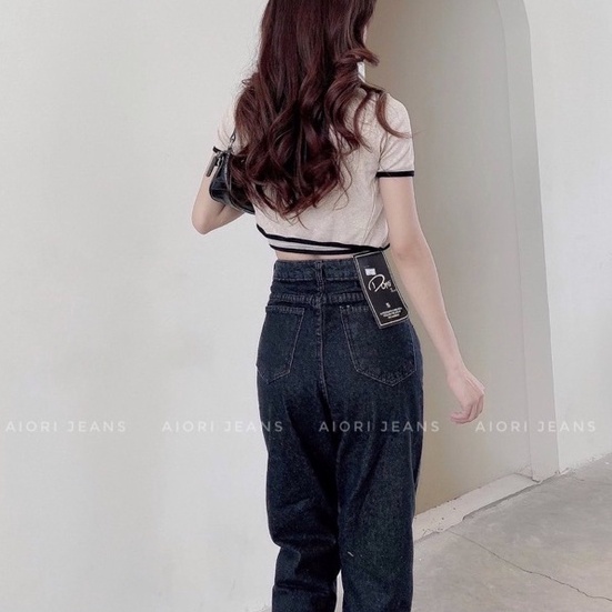 [Mã SRAPR8703 giảm 50% tối đa 20k đơn 0Đ] Quần Jean Nữ Aiori Lưng Cao Baggy Bò Trơn Lai Cuốn Phong Cách Hàn Quốc_Mã 080 | BigBuy360 - bigbuy360.vn