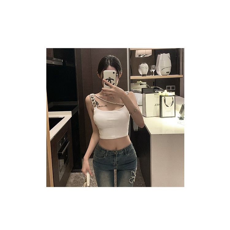 Bán Chạy!F &amp; X Áo Hai Dây Ngắn Màu Trơn Phong Cách Mới Quyến Rũ Thời Trang Mùa Hè Cho Nữ Niche