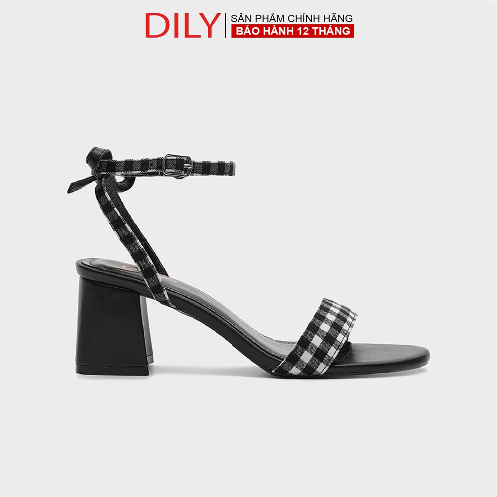 Giày Sandal DILY Phối Dây Thời Trang Gót Vuông 5cm_AA0224