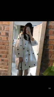 Váy chấm bi dáng thụng Hàn Quốc
