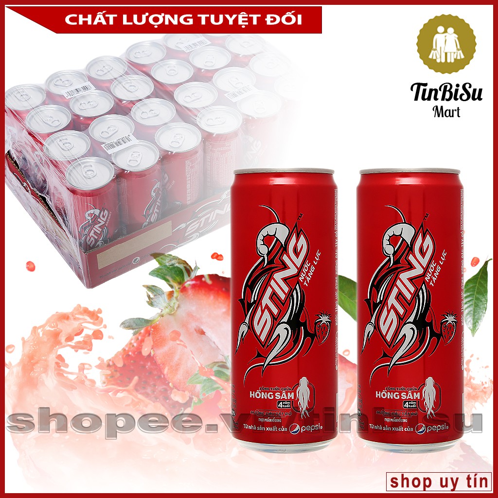 💥 [ HỎA TỐC ]💥  Nước tăng lực Sting hương dâu mùi vị thơm ngon, sảng khoái, bổ sung hồng sâm chất lượng 320ml