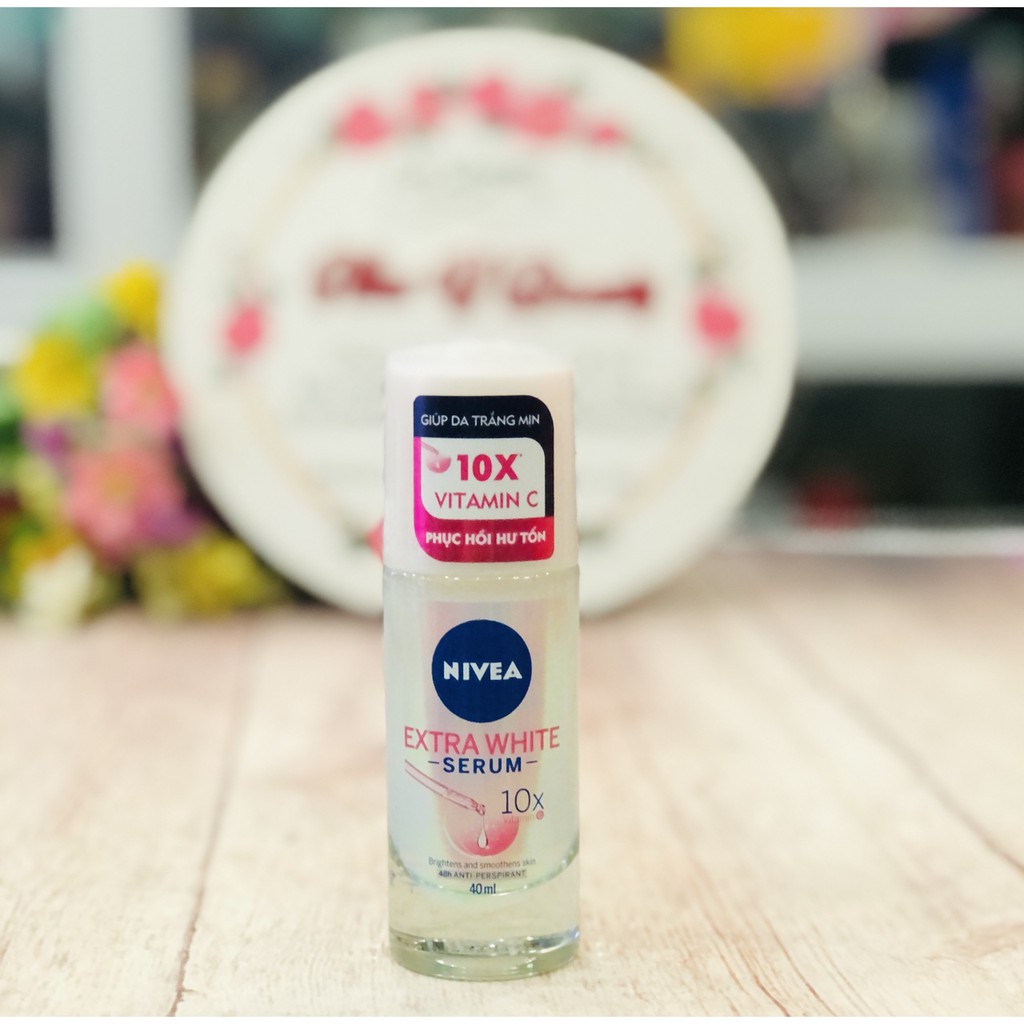 Lăn Khử Mùi Trắng Da Nivea Extra White Serum 10X Vitamin C 40ml