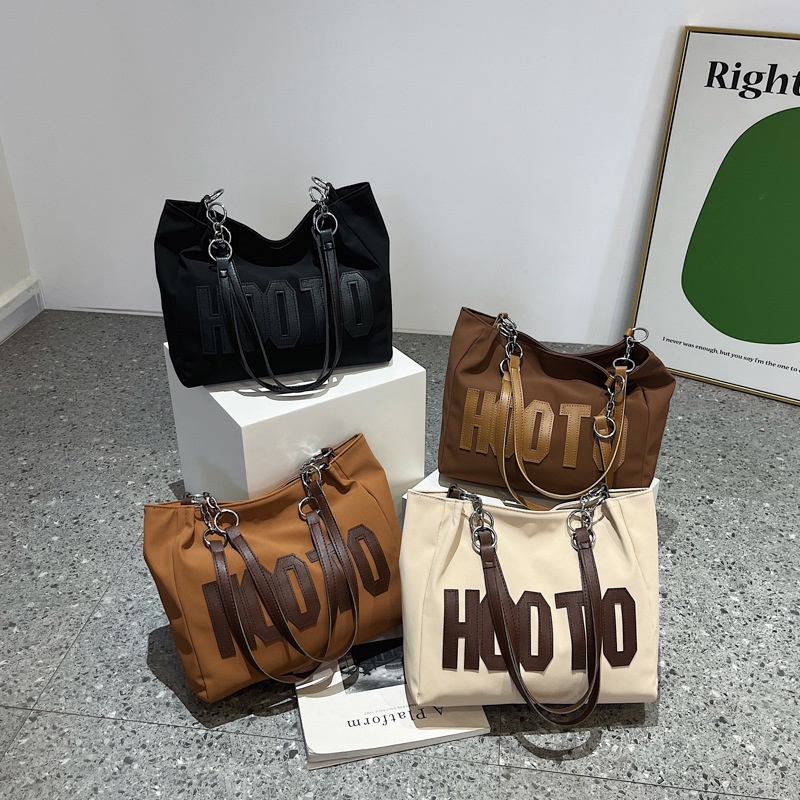 Túi Đeo Vai Cỡ Lớn In Chữ Đơn Giản Thời Trang Mùa Thu 2022