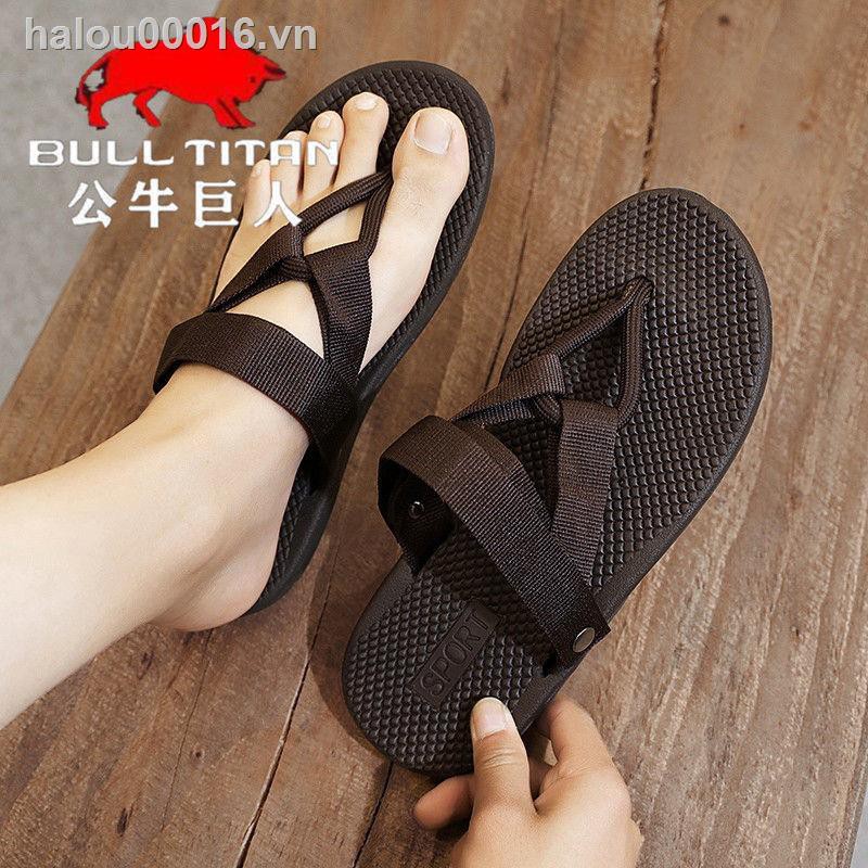 ✿Ready stock✿  Bull Giant Sandals and slippers Men Flip Flops Travel Vietnam s Beach Dual-use Outer Wear Youth Summer