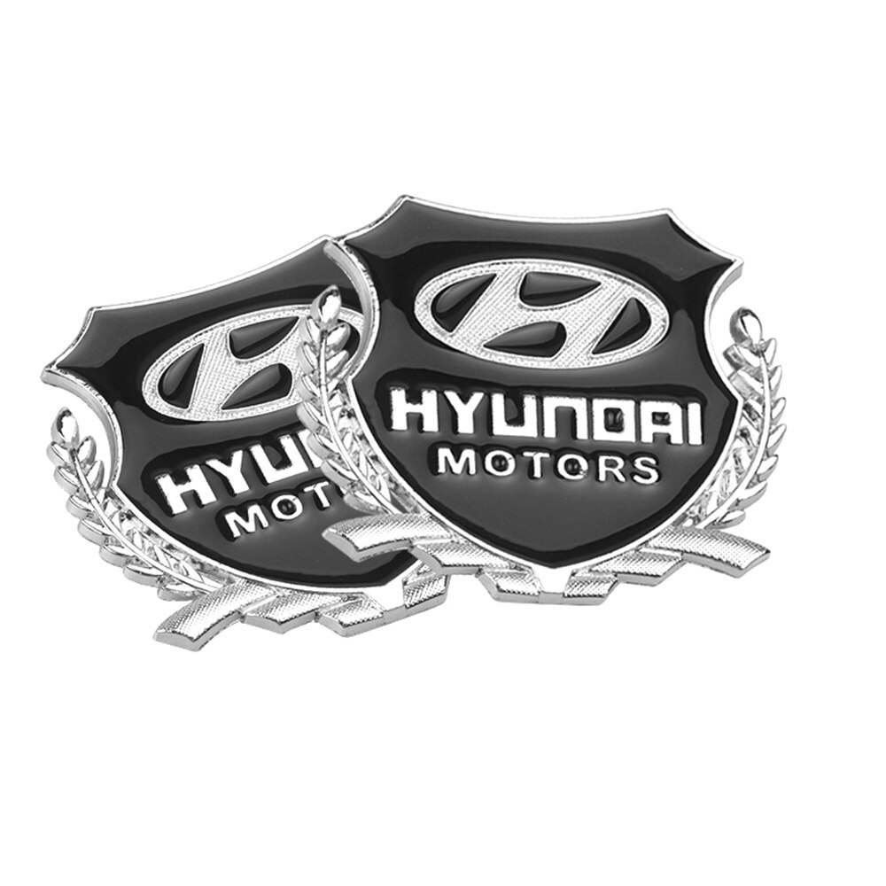 Set 2 logo dán trang trí cửa xe hơi bằng kim loại 3D dành cho HYUNDAI I10 KONA GETZ ACCENT ELANTRA SONATA TUCSON