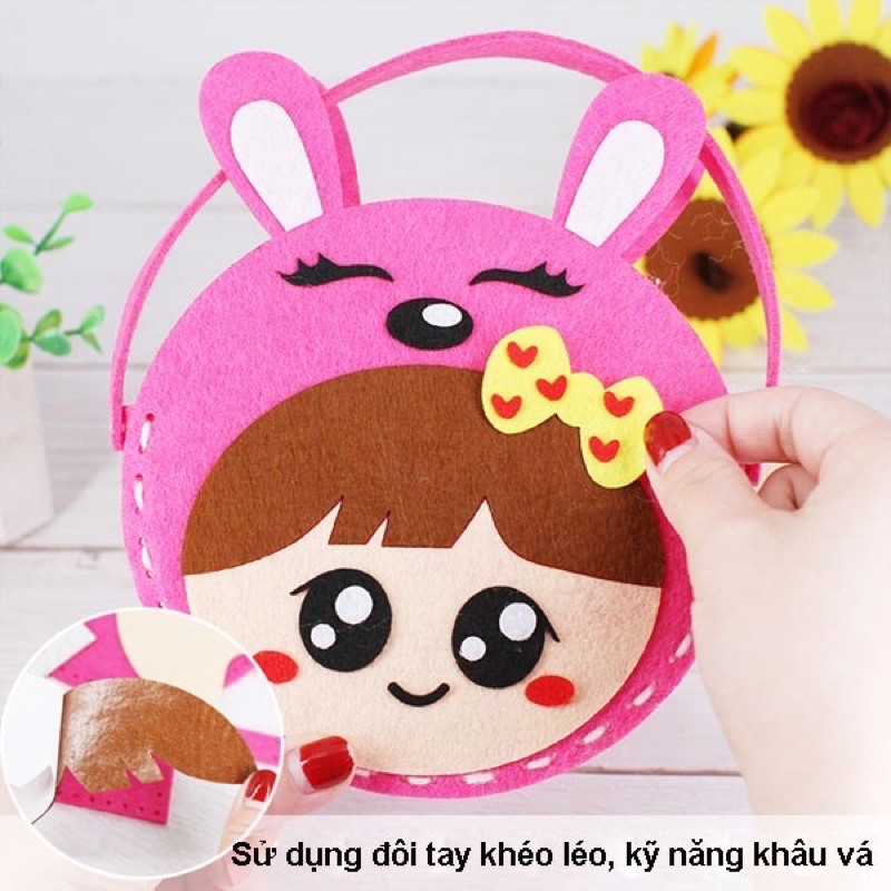 💥 TÚI SÁCH THỦ CÔNG TỰ LÀM HDY DIY CHẤT LIỆU VẢI DẠ KIM NHỰA  CHO BÉ TRAI VÀ BÉ GÁI MY MICKEY SHOP