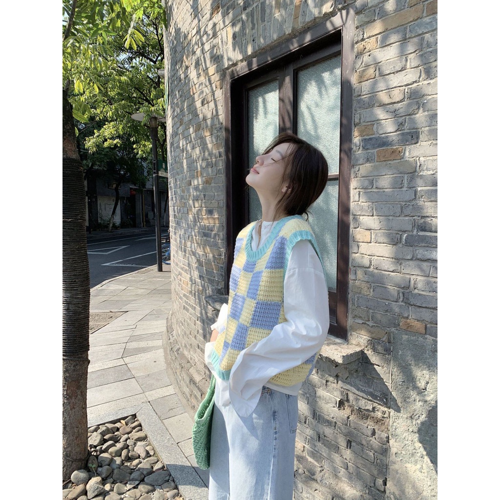 Áo Len Không Tay Dáng Rộng Thiết Kế Mới Thời Trang Dành Cho Nữ