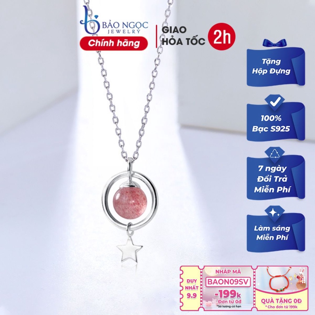 Dây Chuyền Bạc Nữ Đính Đá Hồng Bằng Bạc Thật S925 Cao Cấp DB2481 - Bảo Ngọc Jewelry