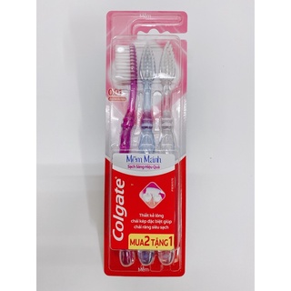 VỈ 3 BÀN CHẢI ĐÁNH RĂNG COLGATE MỀM MẢNH SẠCH SÁNG HIỆU QUẢ