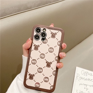 [ IPHONE ]Ốp Lưng Da IMD Full Viền Bảo Vệ Camera Face Bear