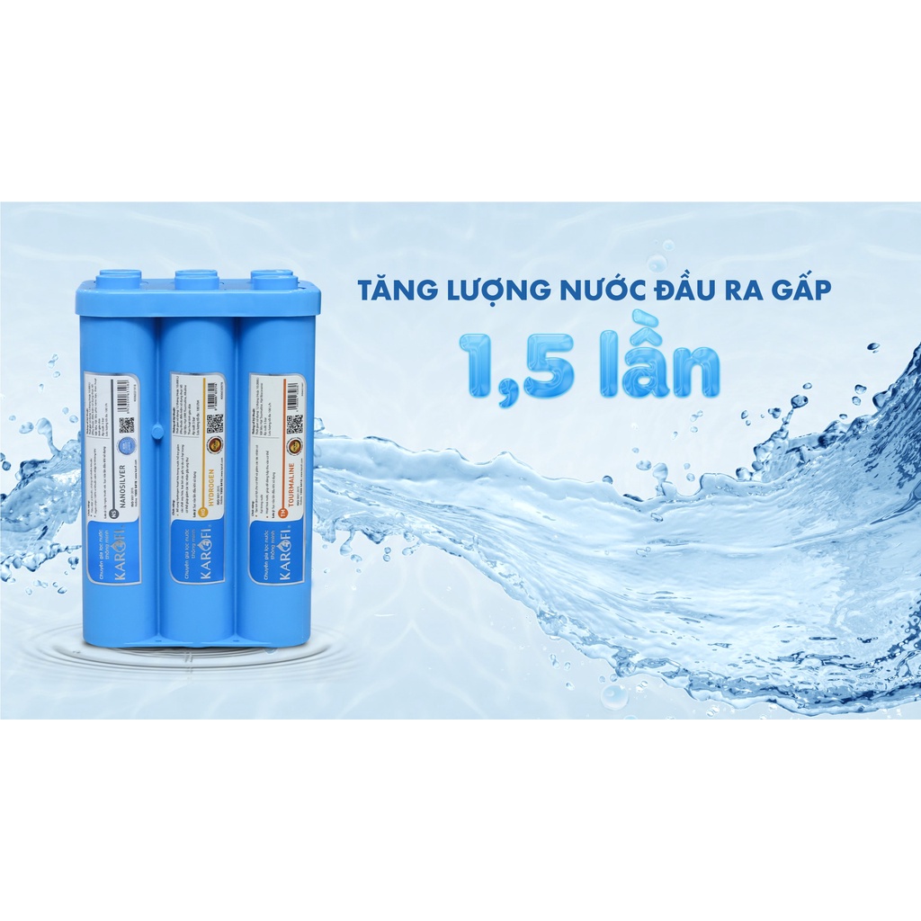 Combo Bộ 10 Cấp Lõi Lọc Đúc Nguyên Khối Karofi SMAX Hiệu Suất Cao HP 6.1, 6.2 Hydrogen - Lõi Chức năng - Hàng Chính Hãng