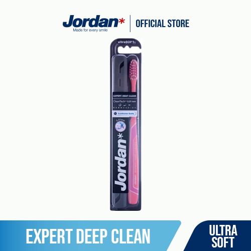 Combo 4 Bàn chải đánh răng Jordan Expert Deep Clean W/PP Case, Lông siêu mềm xoắn ốc 0.01mm & Công nghệ làm sạch sâu