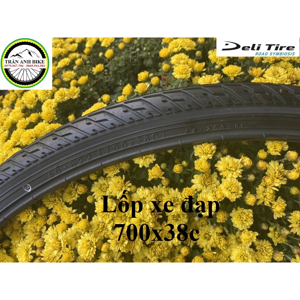 Vỏ lốp xe đạp dành cho vành 700 x 23c/25c/28c/35c/38c xe đạp thể thao Deli Tire