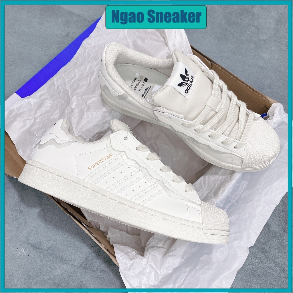 Giày Thể Thao Das Sò kem wave Superstar 2022 Màu Kem