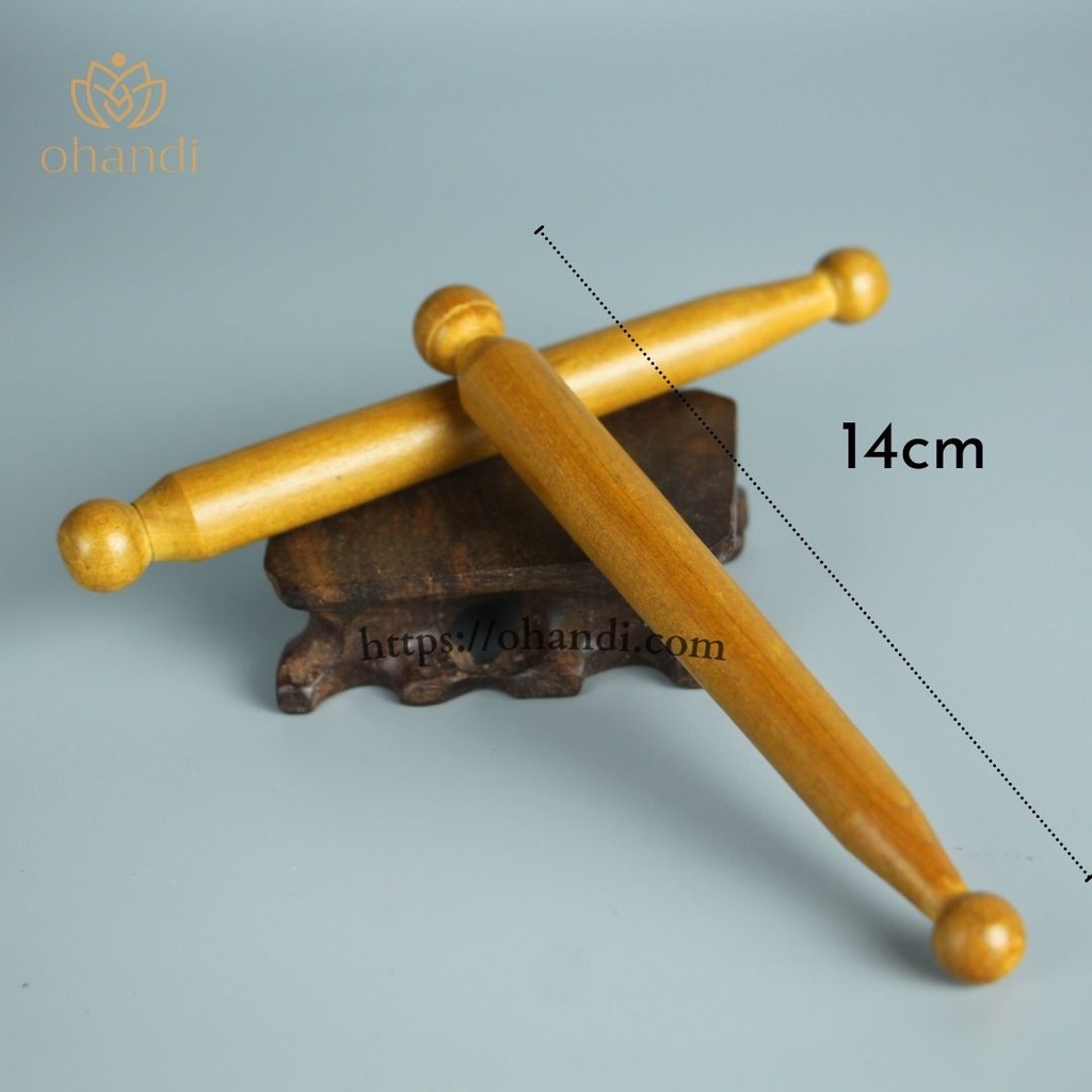 Dụng cụ mát xa bấm huyệt cầm tay bằng gỗ