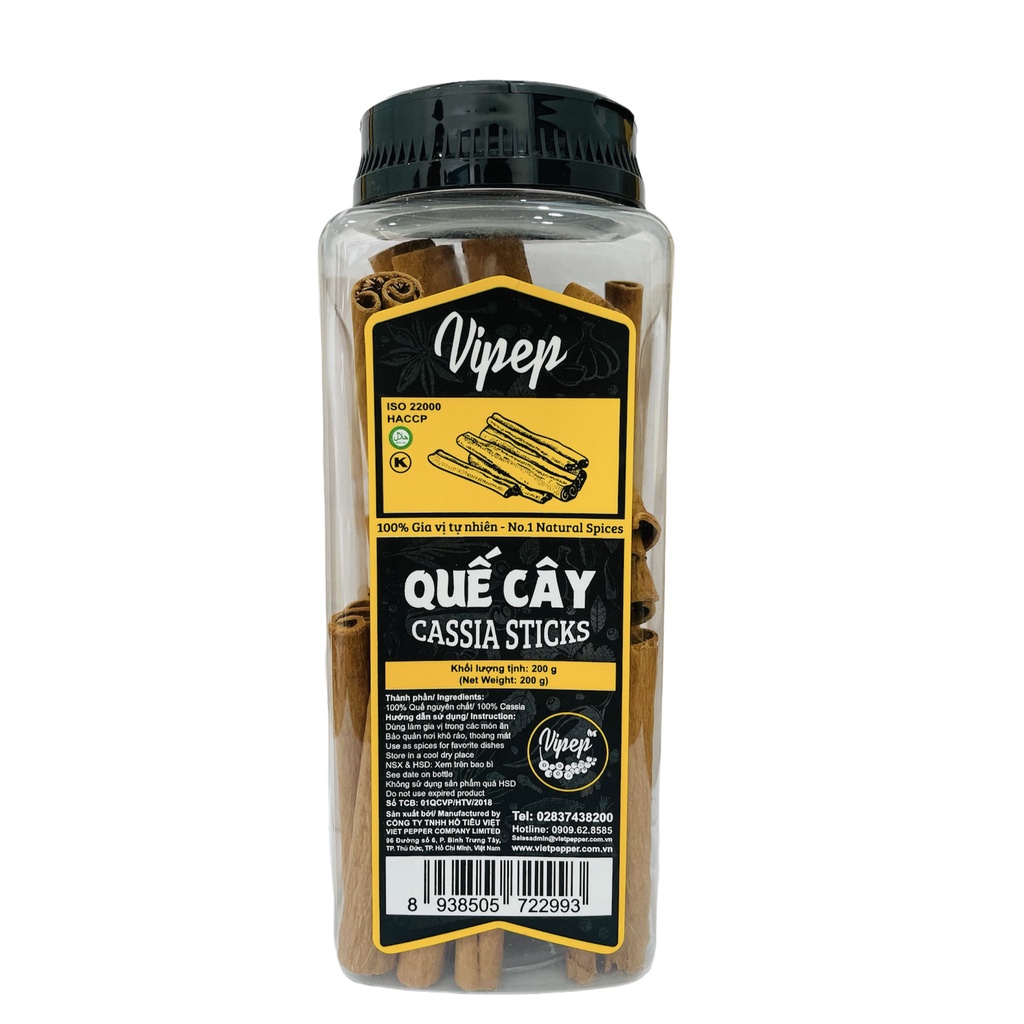 Quế Cây Tự Nhiên Vipep Hũ Nhựa 200g