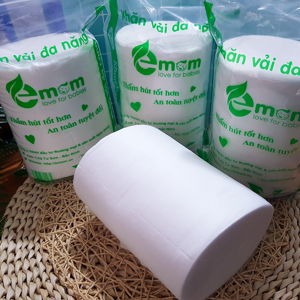 Khăn Vải Khô Đa Năng Cho Mẹ Và Bé Emom Dạng CUỘN Tiện Lợi - (400gr) Cho Một Cuộn