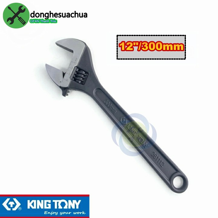 Mỏ lết đen 300mm Kingtony 3611-12P loại 12 inch mở hàm 35mm