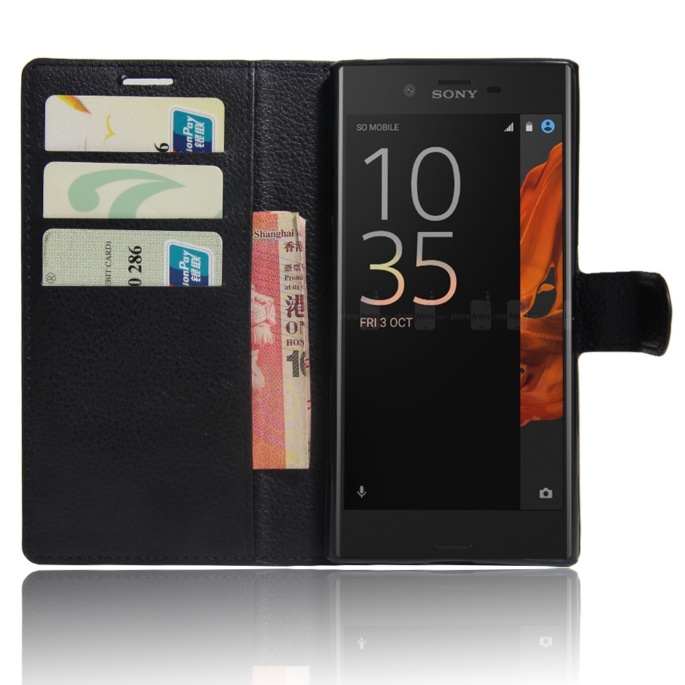 Bao Da Nắp Gập Có Ngăn Đựng Thẻ Cho Sony Xperia Xz / Xzs Giá Đỡ