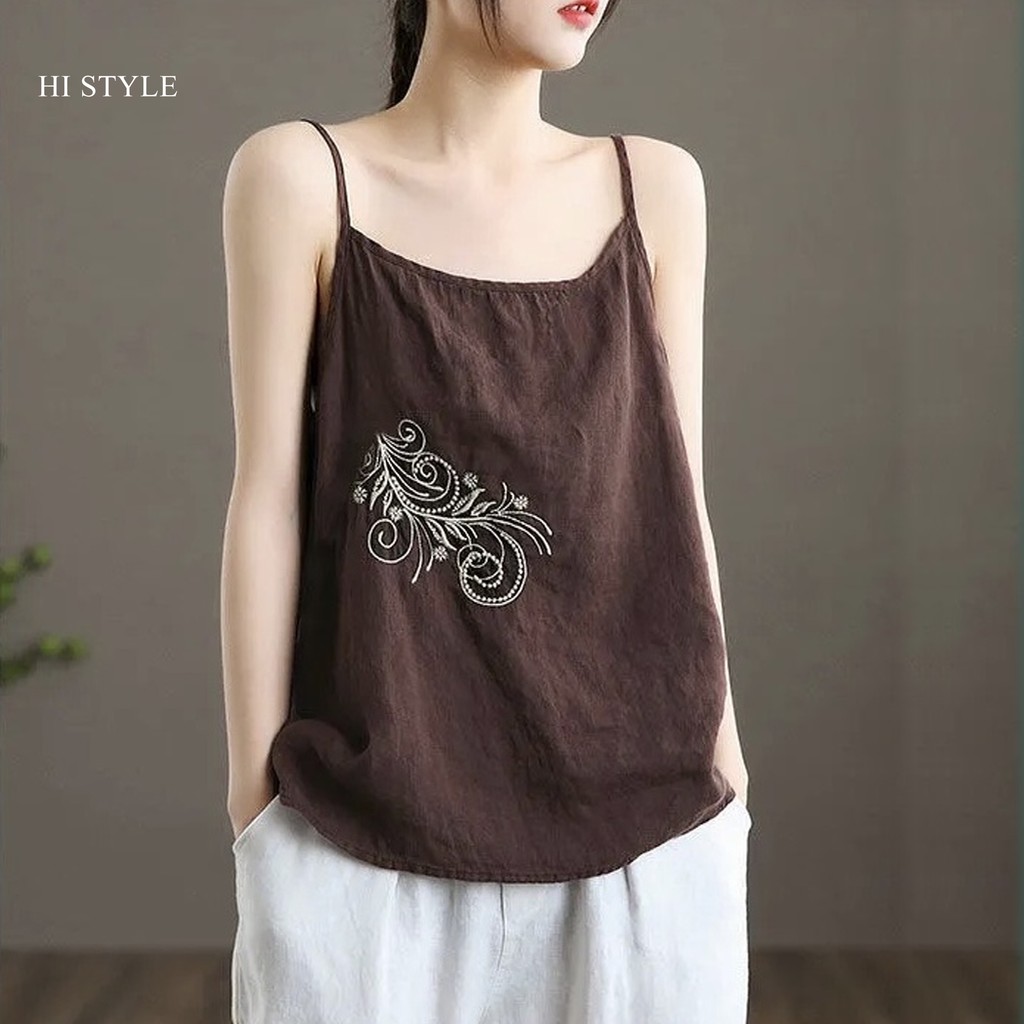 Áo 2 dây form suông rộng rãi có size to cho người mập kiểu dáng áo dây Basic Vintage Rentro siêu mát mẻ