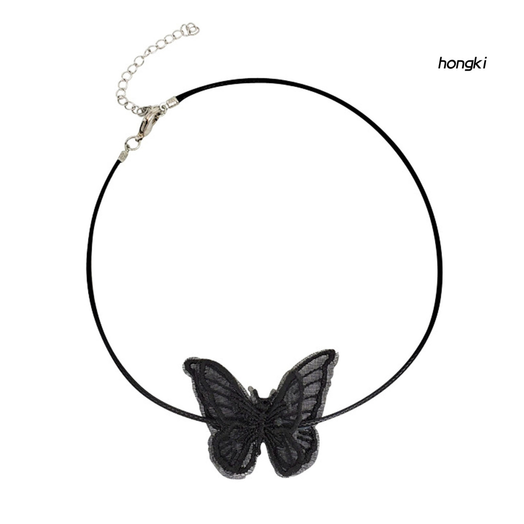 Vòng cổ mặt hình bướm phối ren thời trang xinh xắn cho nữ
