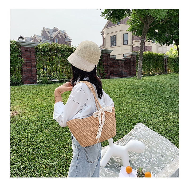Túi Tote JASMIN NOIR Dệt Cói Sức Chứa Lớn Thời Trang Đi Biển Phong Cách Hàn Quốc Cho Nữ