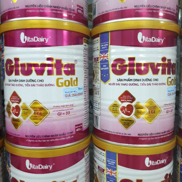 Sữa Gluvita Gold 400g (người bệnh tiểu đường) Date2023