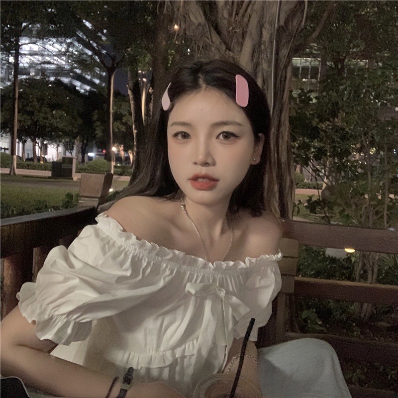 Áo Croptop Babydoll [Tiệm Vải Xinh] Áo Croptop Viền Ren Ngắn Tay Dễ Thương