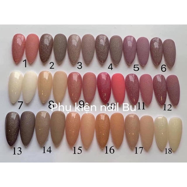 Sơn gel nhũ giả bột vinimay cực đẹp 18 màu( giá lẻ 1 chai)
